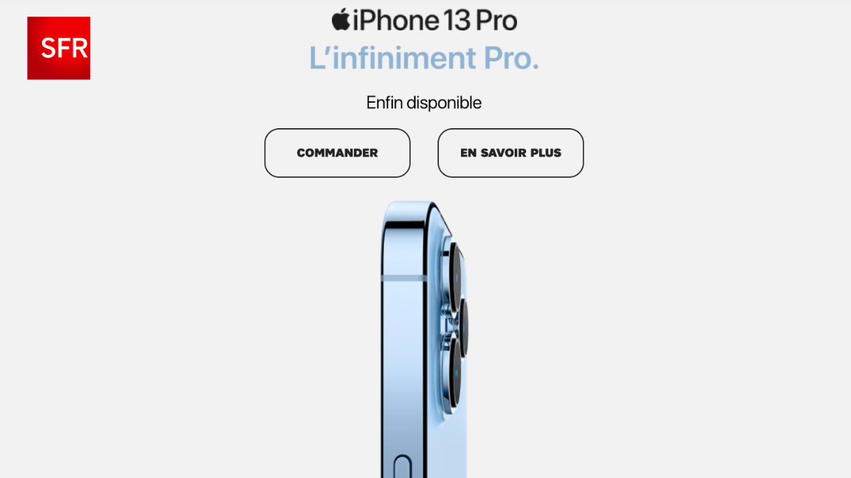 Forfait avec iPhone 13 Pro disponible chez SFR