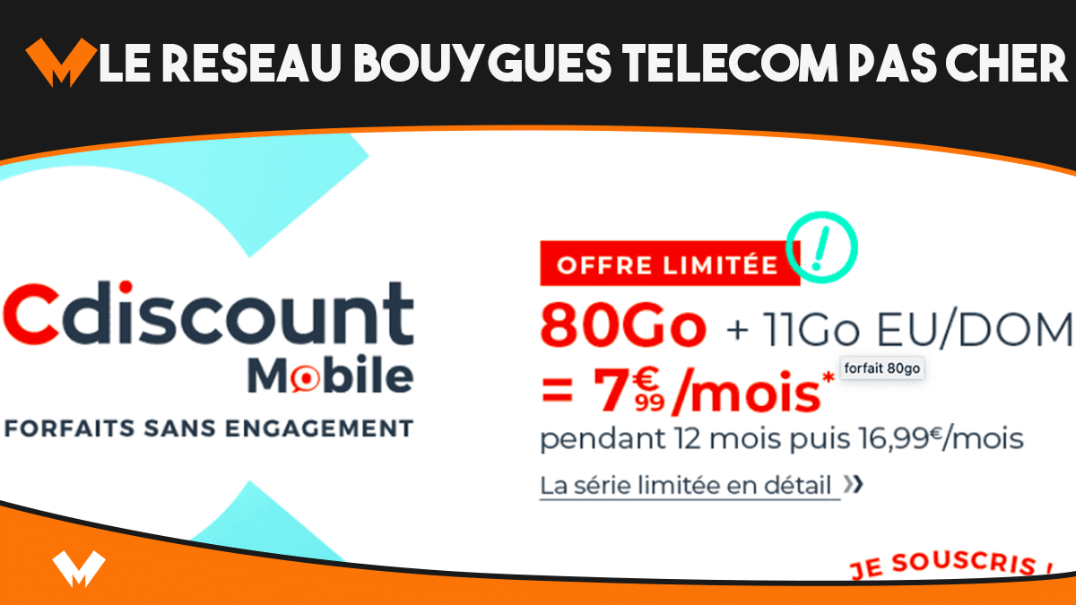Jusqu'à 100 Go sur le réseau Bouygues Telecom : NRJ, Cdiscount et Auchan Telecom