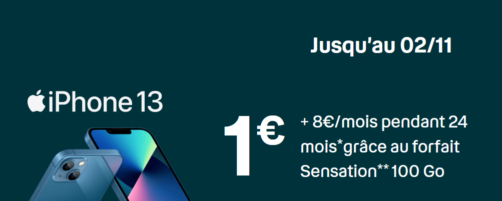 L'iPhone 13 à 1€ avec Bouygues Telecom
