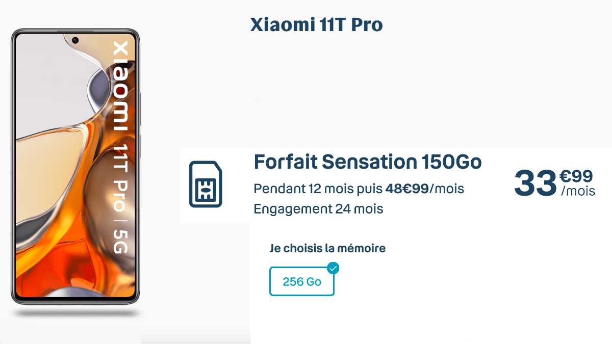 Le forfait mobile Sensation 33,99€ par mois