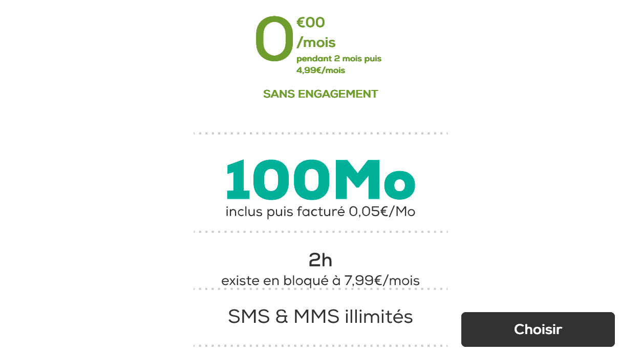 Forfait mobile gratuit 100 Mo La Poste Mobile