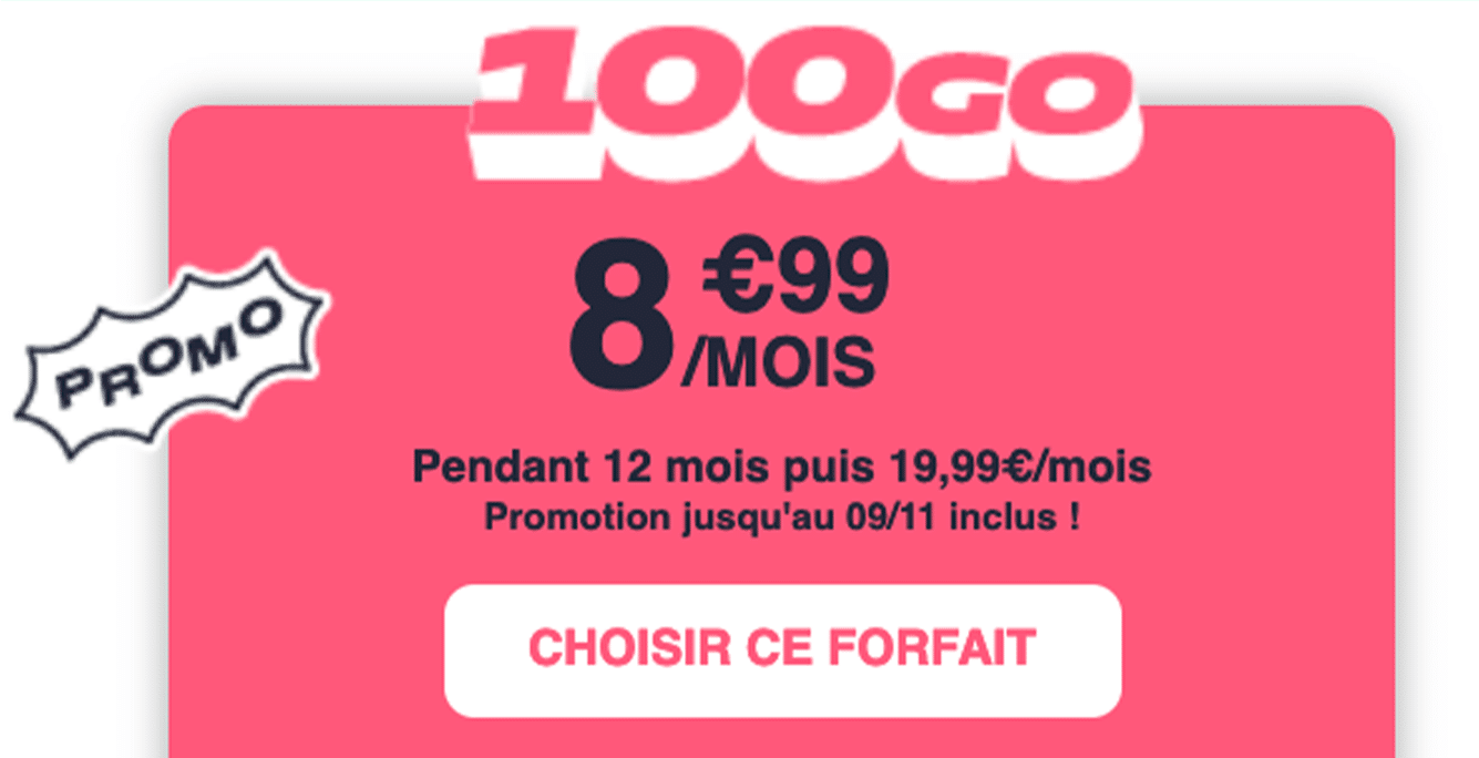 Forfaits mobiles NRJ Mobile offre 100 Go