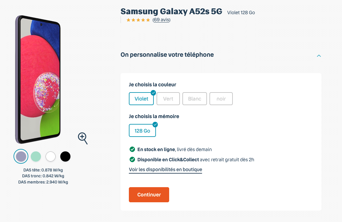 Les Samsung Galaxy A52s 5G