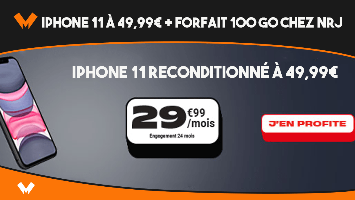 L'iPhone 11 reconditionné en promotion à 99,99€ chez NRJ Mobile