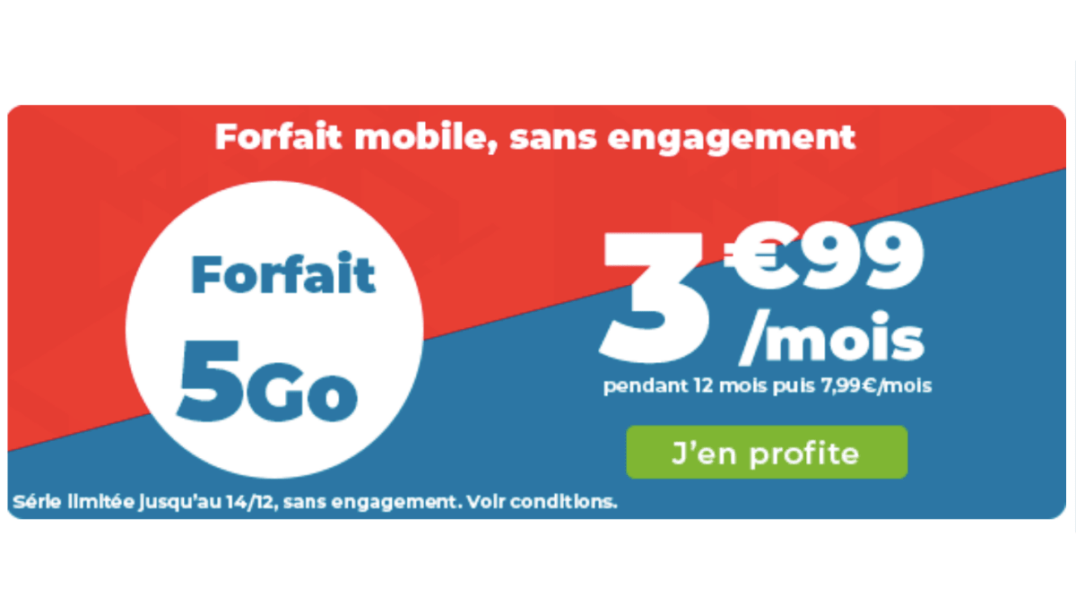 Le forfait 5 Go d'Auchan Telecom est disponible