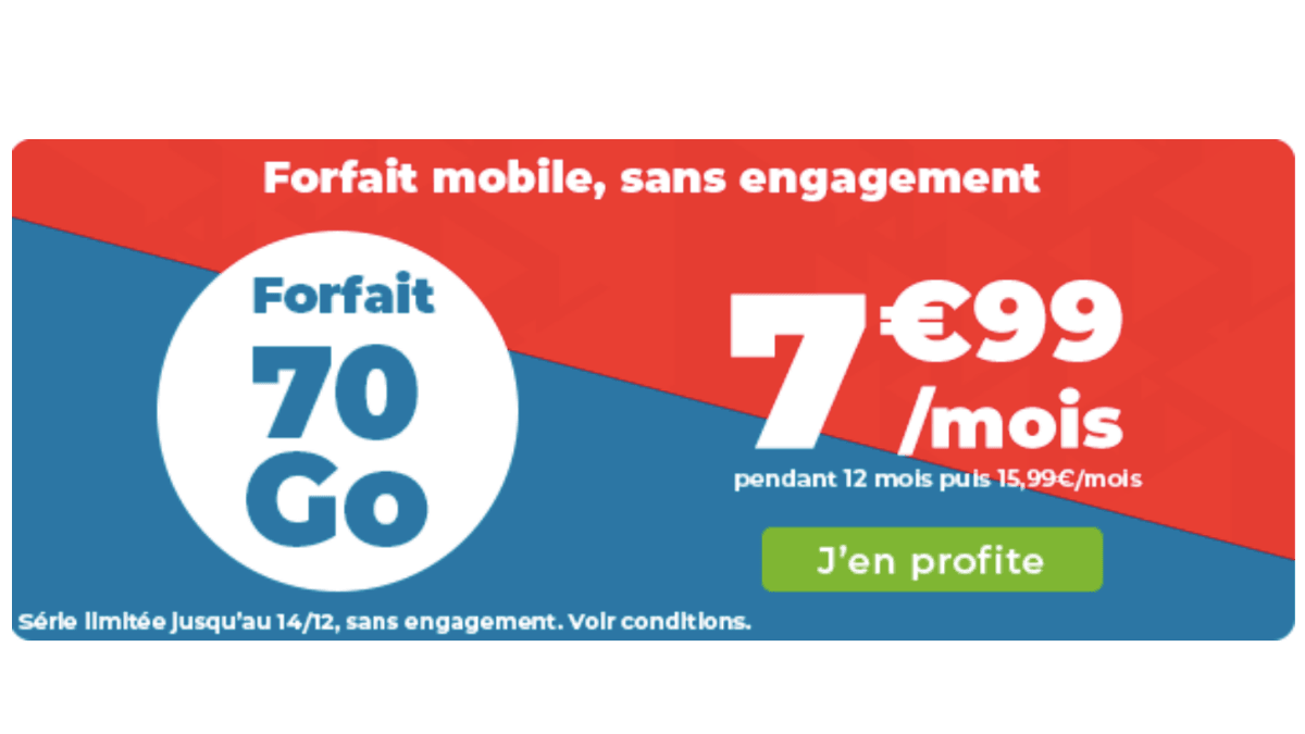 Forfait 70 Go en promotion chez Auchan Telecom