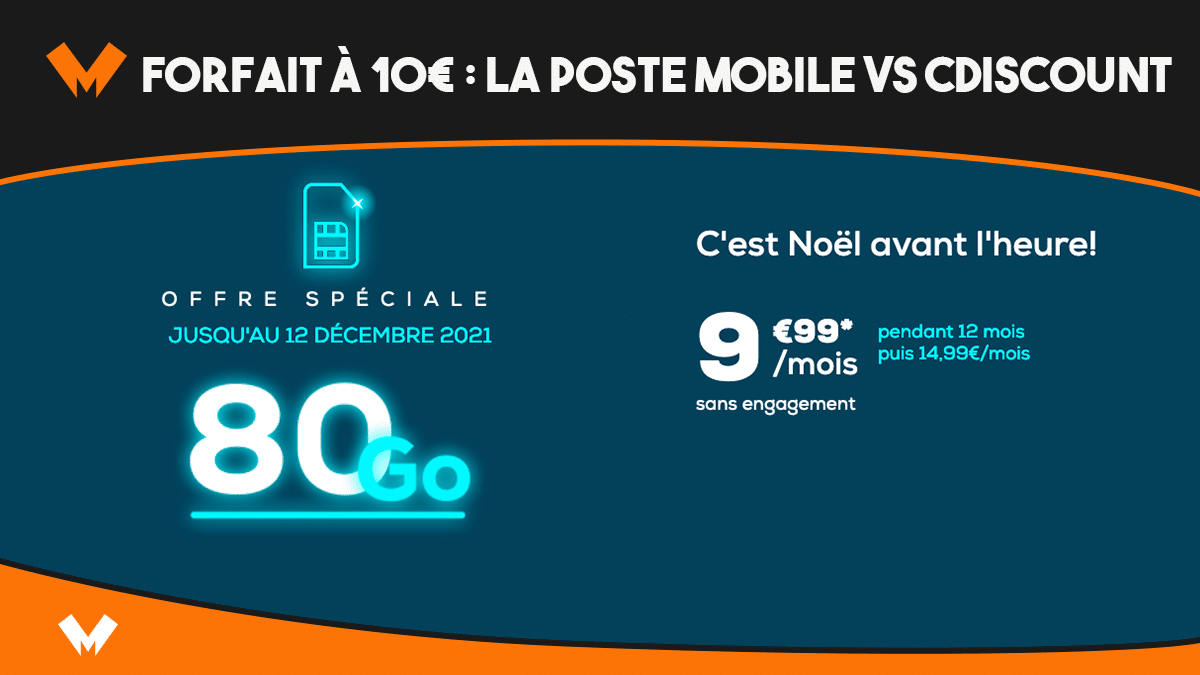 Forfait à 10 euros La Poste Mobile vs Cdiscount Mobile