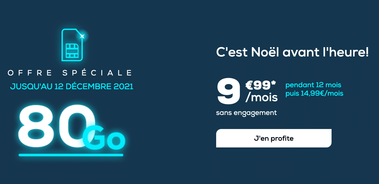 Forfait mobile 80 Go Noël La Poste Mobile