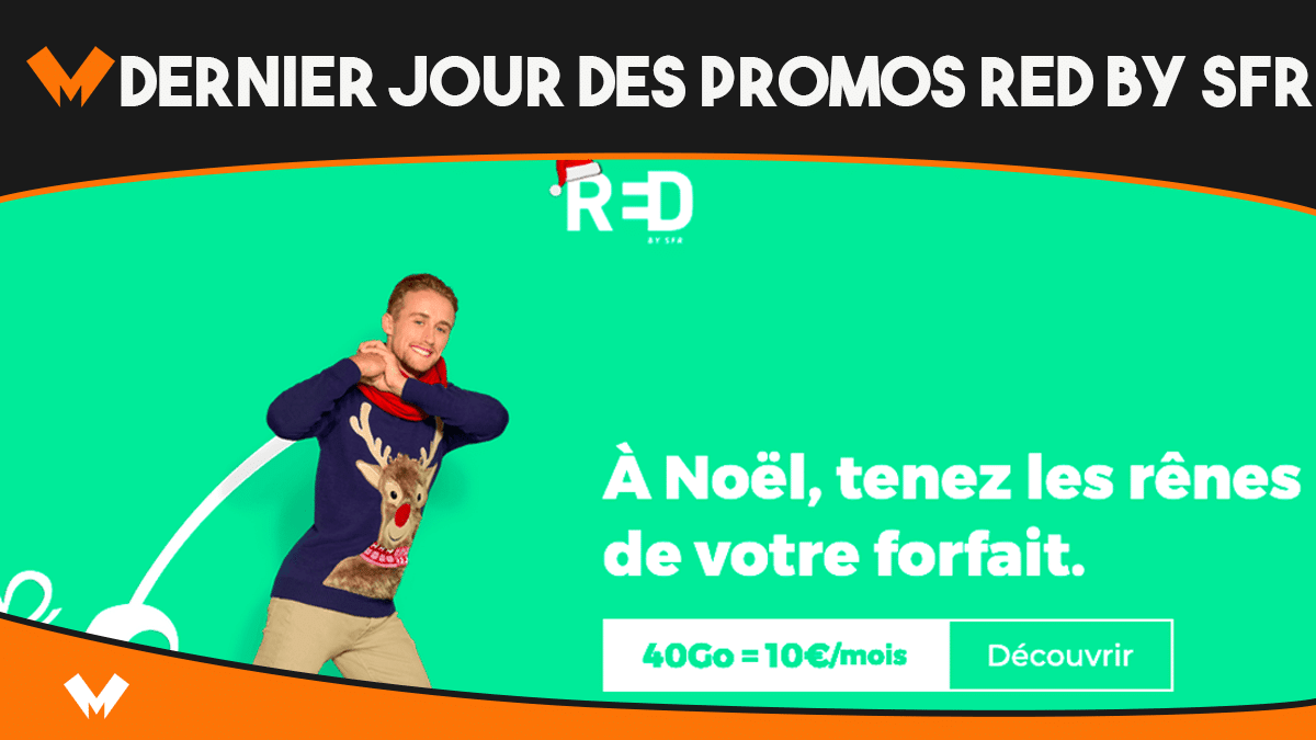Dernier jour pour la promo de Noël de RED by SFR et son forfait mobile à 10€