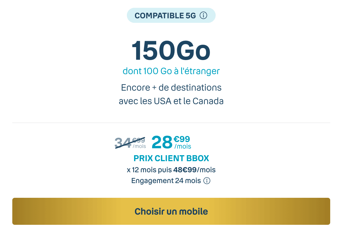 Le forfait 150 Go de Bouygues Telecom