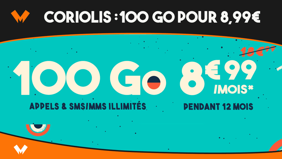 Forfait mobile 100 et 30 Go Coriolis Noël