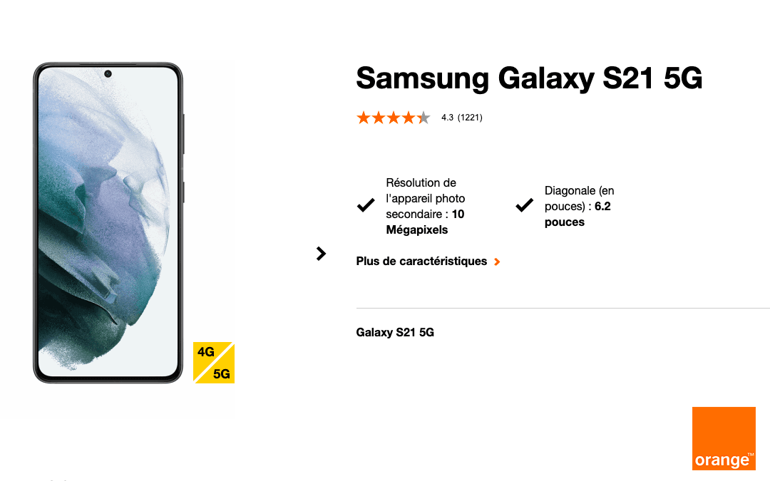 Le Samsung Galaxy S21 FE Orange