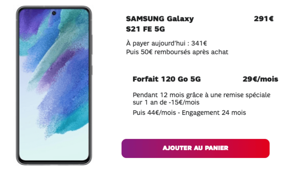 SFR et le Samsung Galaxy S21 FE 5G