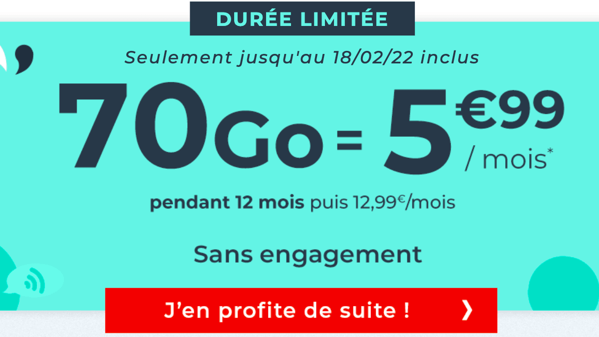 Forfait mobile 70 Go Cdiscount Mobile