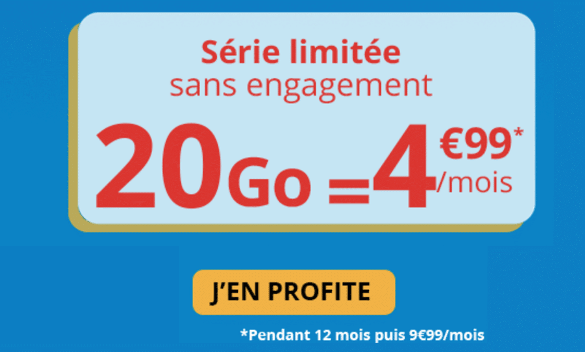 Forfaits mobiles 20 Go Auchan Telecom