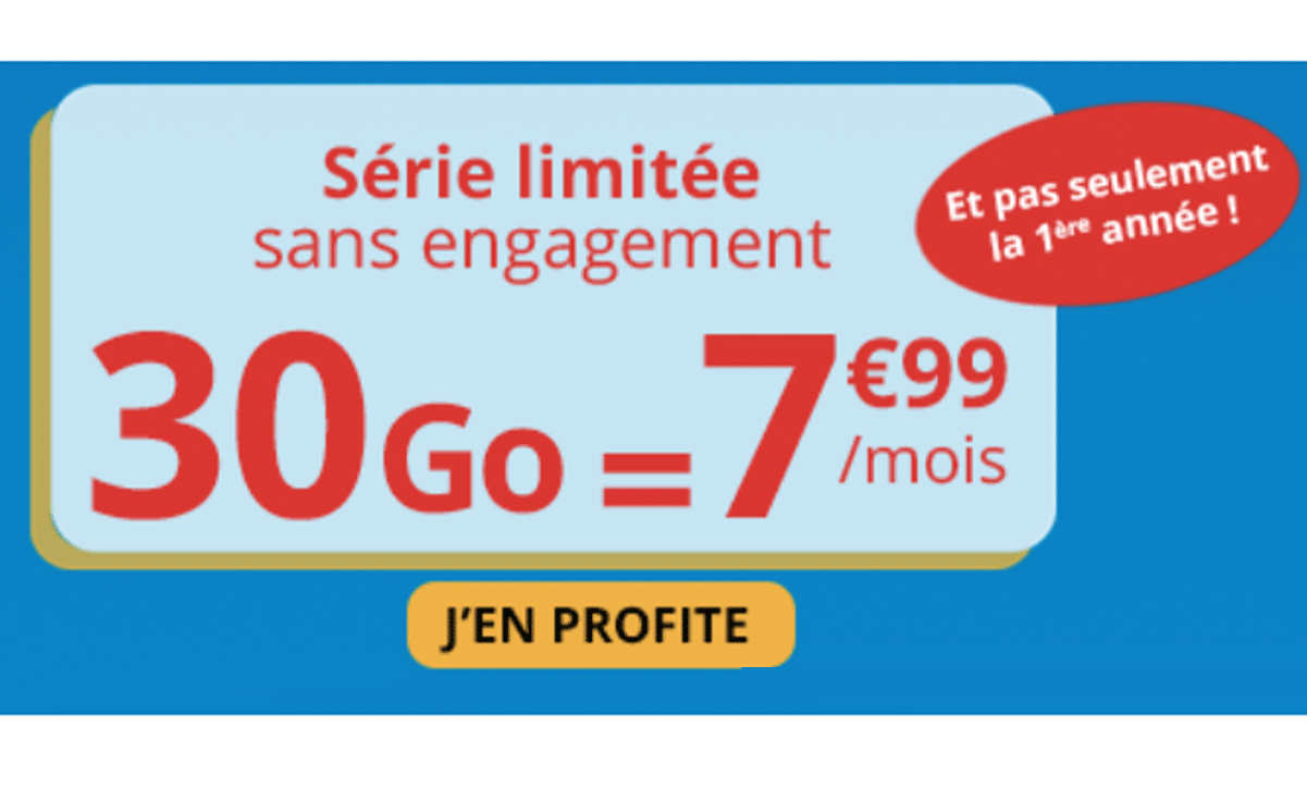 Forfaits mobiles 30 Go Auchan télécom