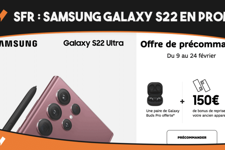 Promo sur les Samsung Galaxy S22 chez SFR