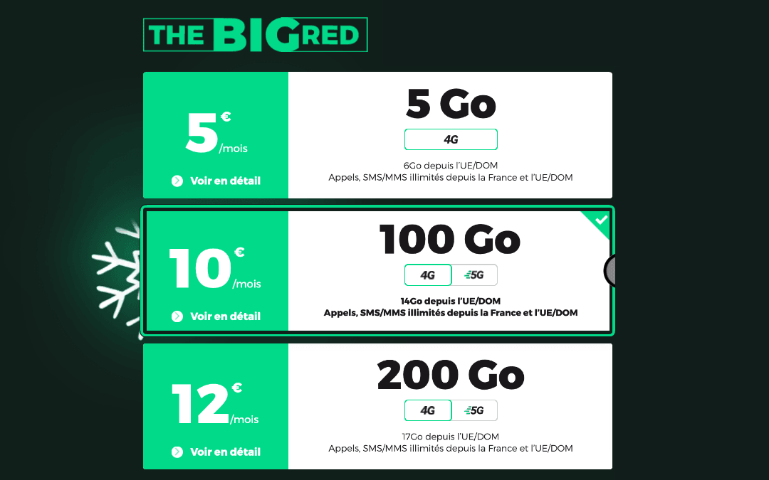 Forfait 100 Go BIG RED