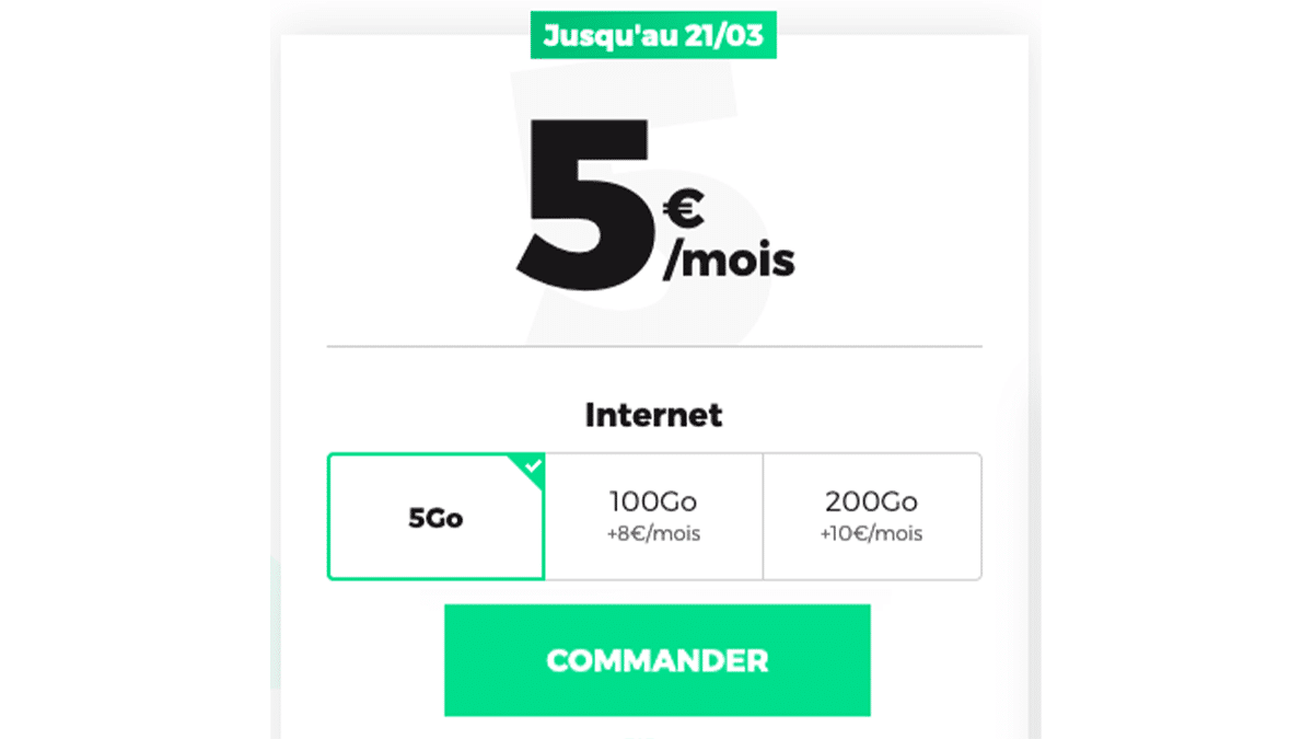 Forfait 5€ RED by SFR