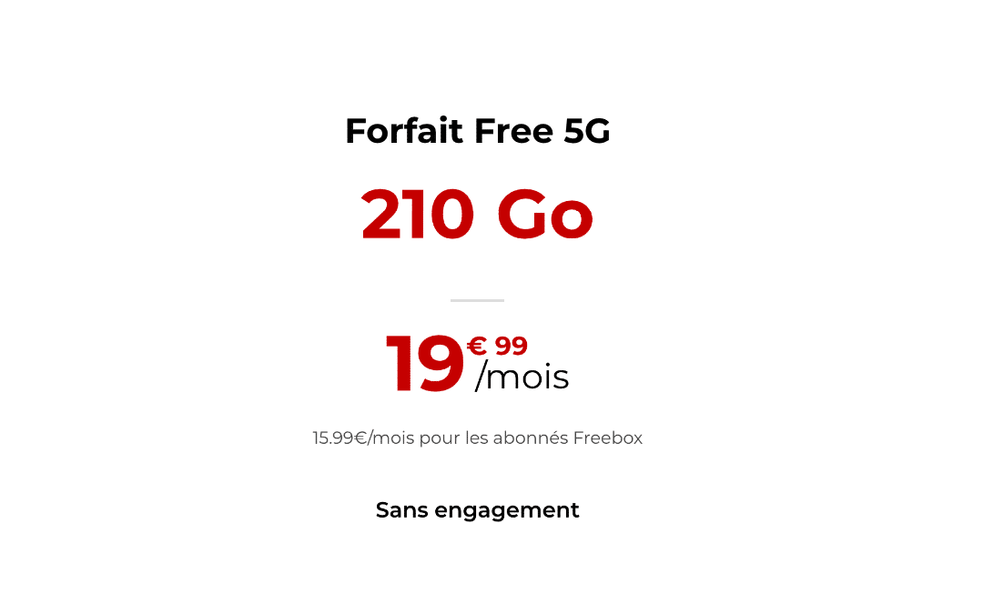 Le forfait 5G Free