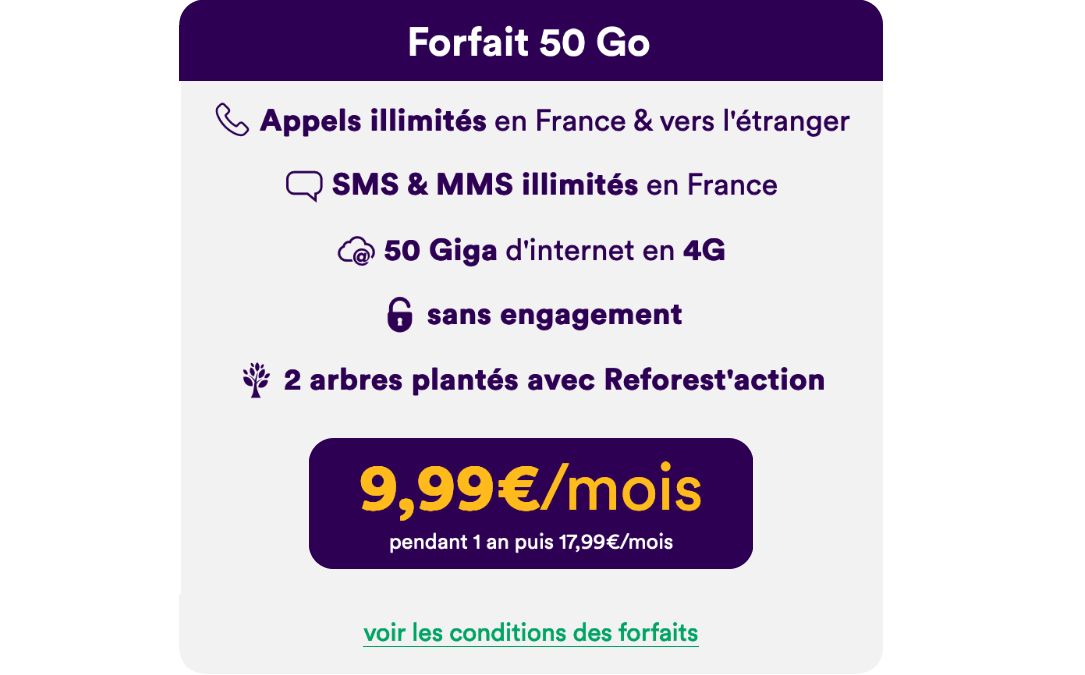 Forfait 50 Go Mint Mobile