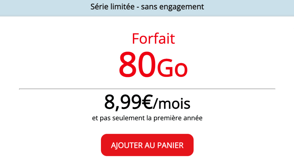 Promo sur le forfait 80 Go d'Auchan Telecom