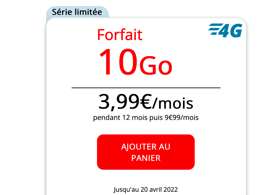 Le forfait mobile d'Auchan Telecom est à 3,99€