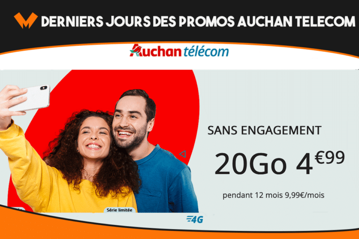 Derniers jours pour la promo Auchan Telecom, de 10 à 60 Go