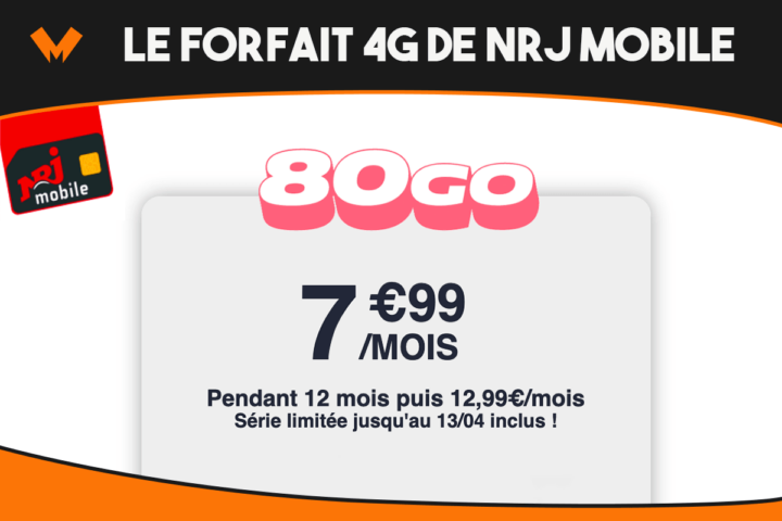 Le forfait 4G de NRJ Mobile