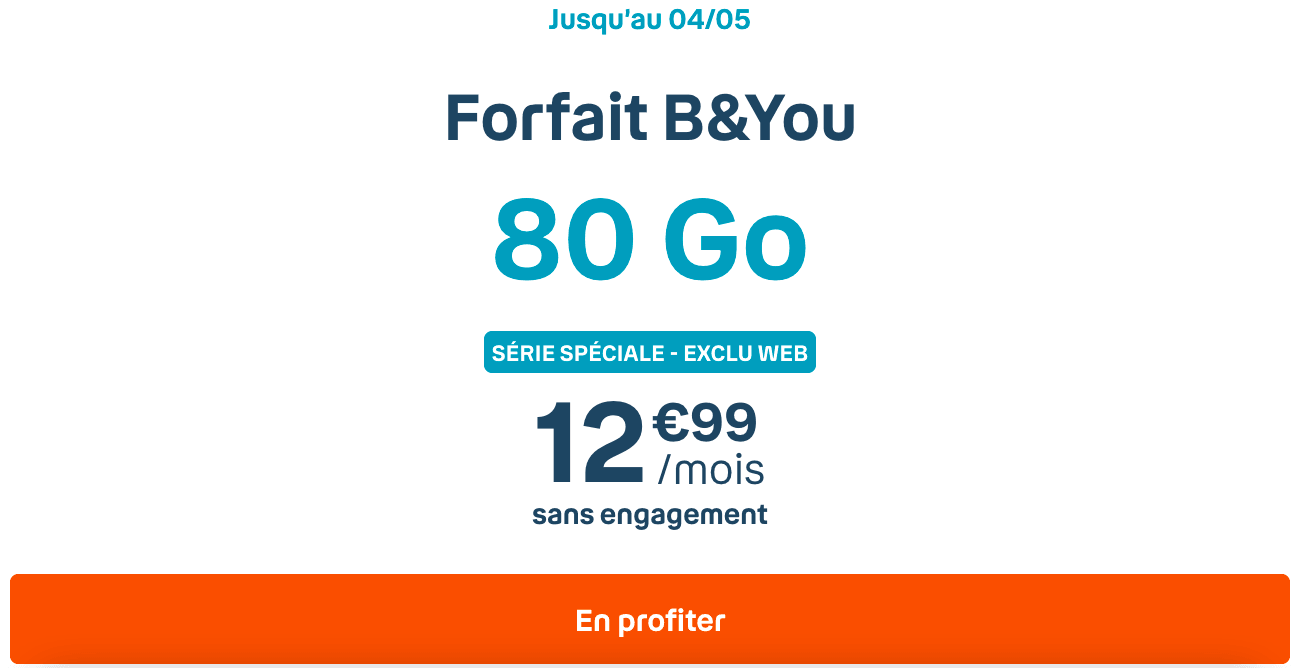 B&YOU 80 Go à 12,99€/mois