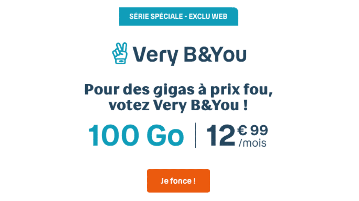 le forfait mobile 100 Go de B&You