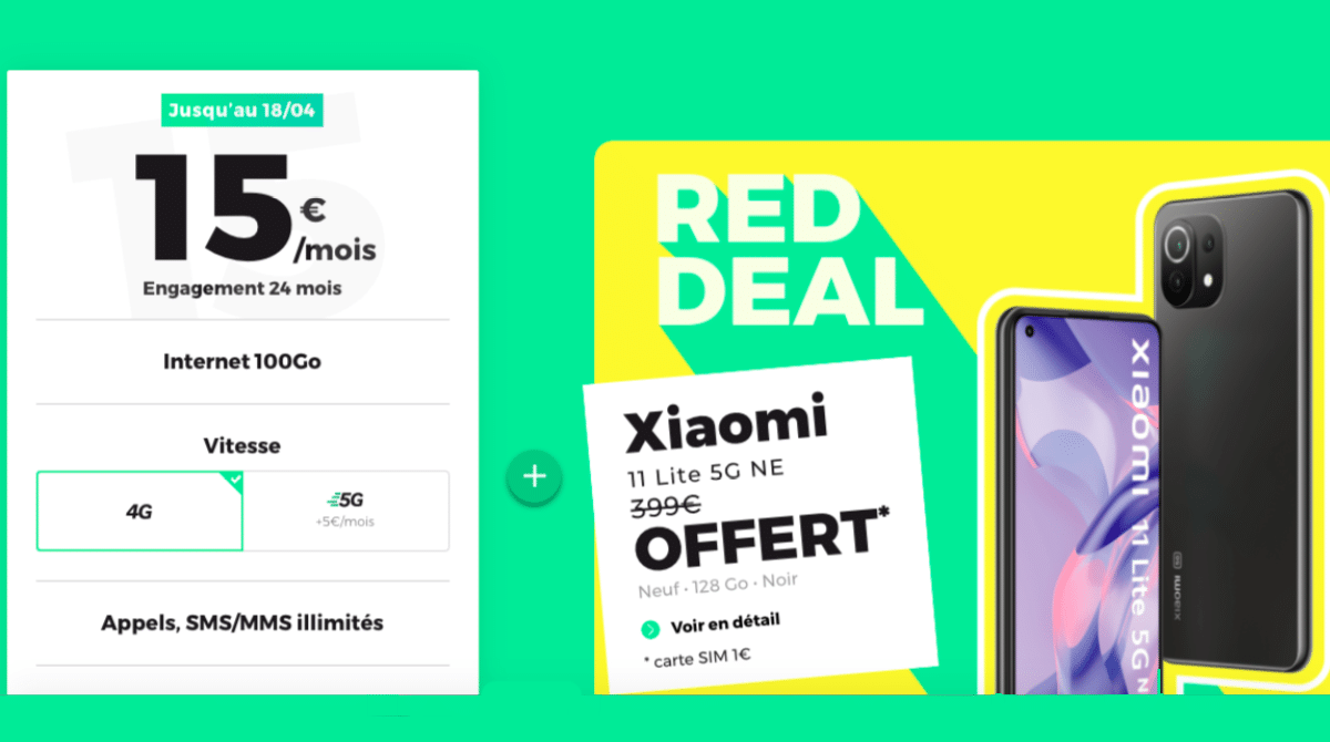 Le RED Deal permet d'avoir un Xiaomi 11 Lite 5G gratuitement