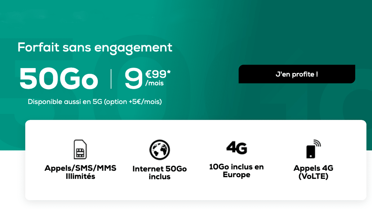 Le forfait mobile de La Poste propose 50 Go pour 9,99€