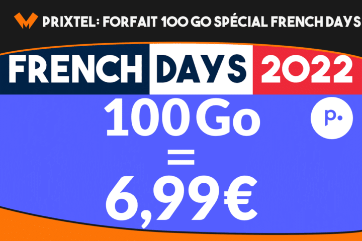 Les French Days avec Prixtel : 100 Go pour 6,99€ par mois