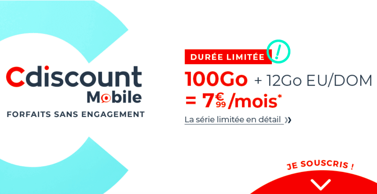 Cdiscount Mobile se prépare : plus que quelques heures pour souscrire à une offre de 100 Go pour 7,99€