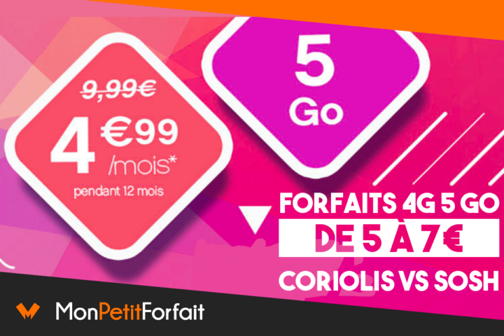 Coriolis Telecom et Sosh, quel opérateur propose le meilleur forfait 5 Go ?