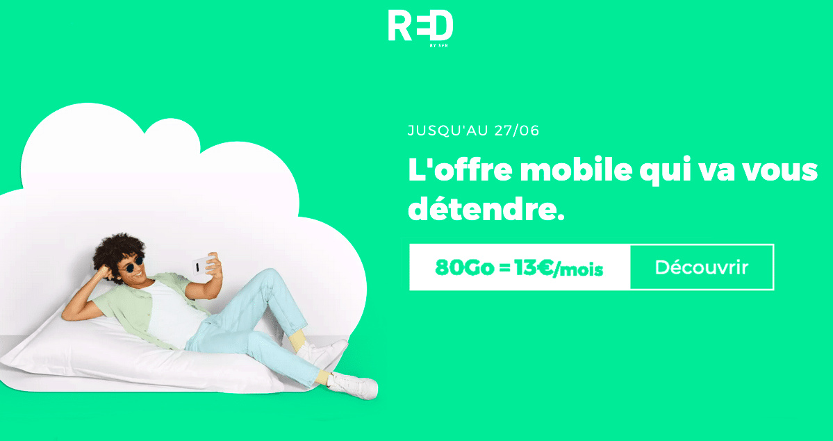 Le forfait mobile de RED by SFR dispose de 80 Go pour 13€ seulement