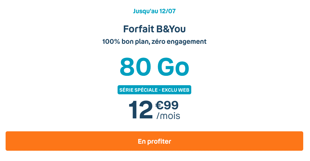 forfait mobile 80 Go B&YOU