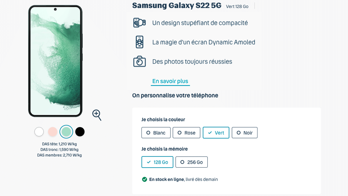 Samsung Galaxy S22 Bouygues Telecom promo