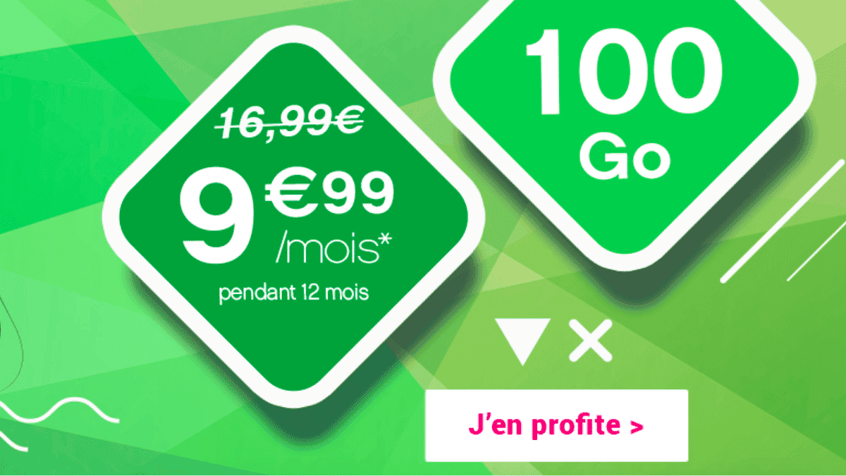 Le forfait mobile 100 Go est à 9,99€ par mois pendant un an