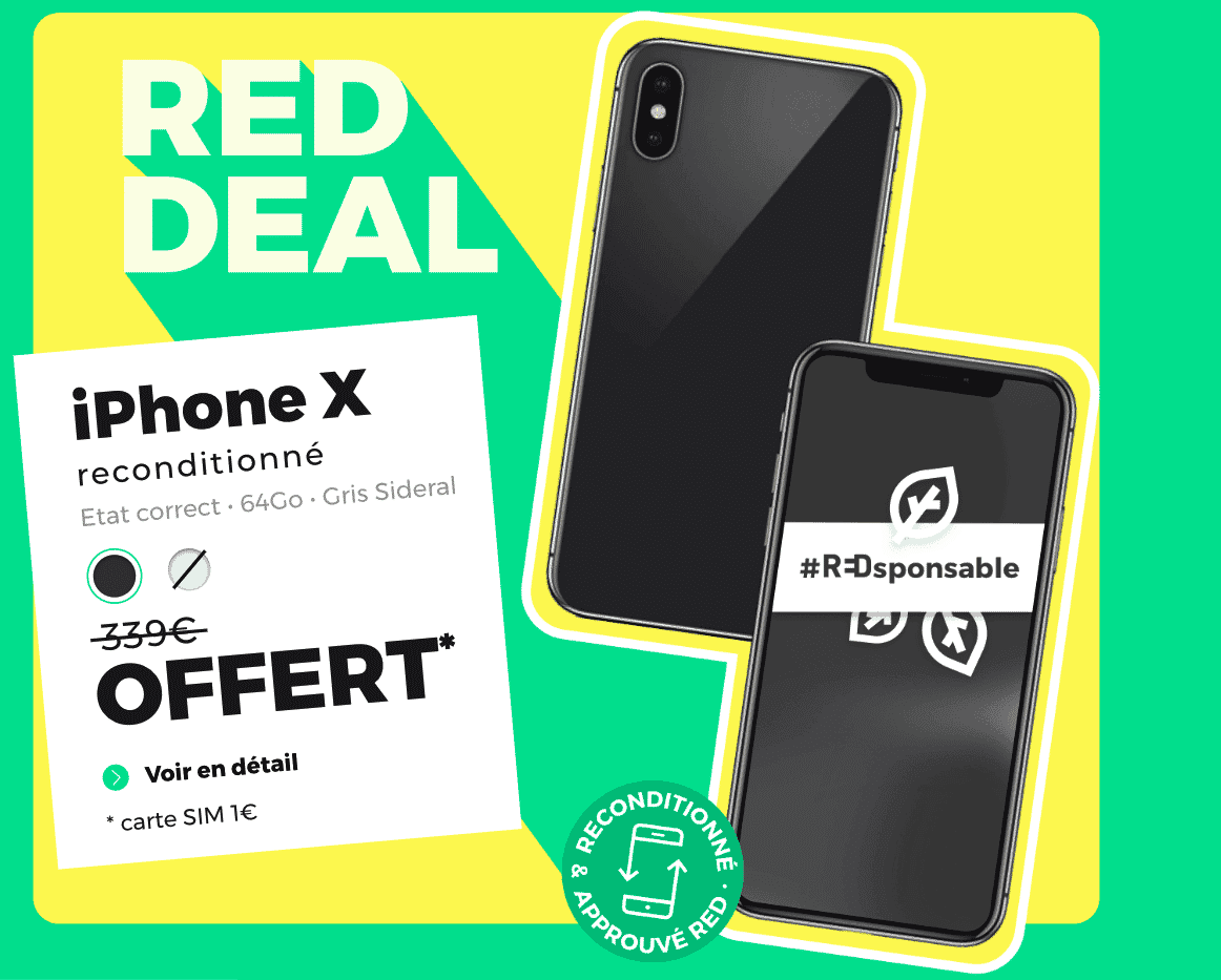 RED Deal iPhone X avec forfait 100 Go