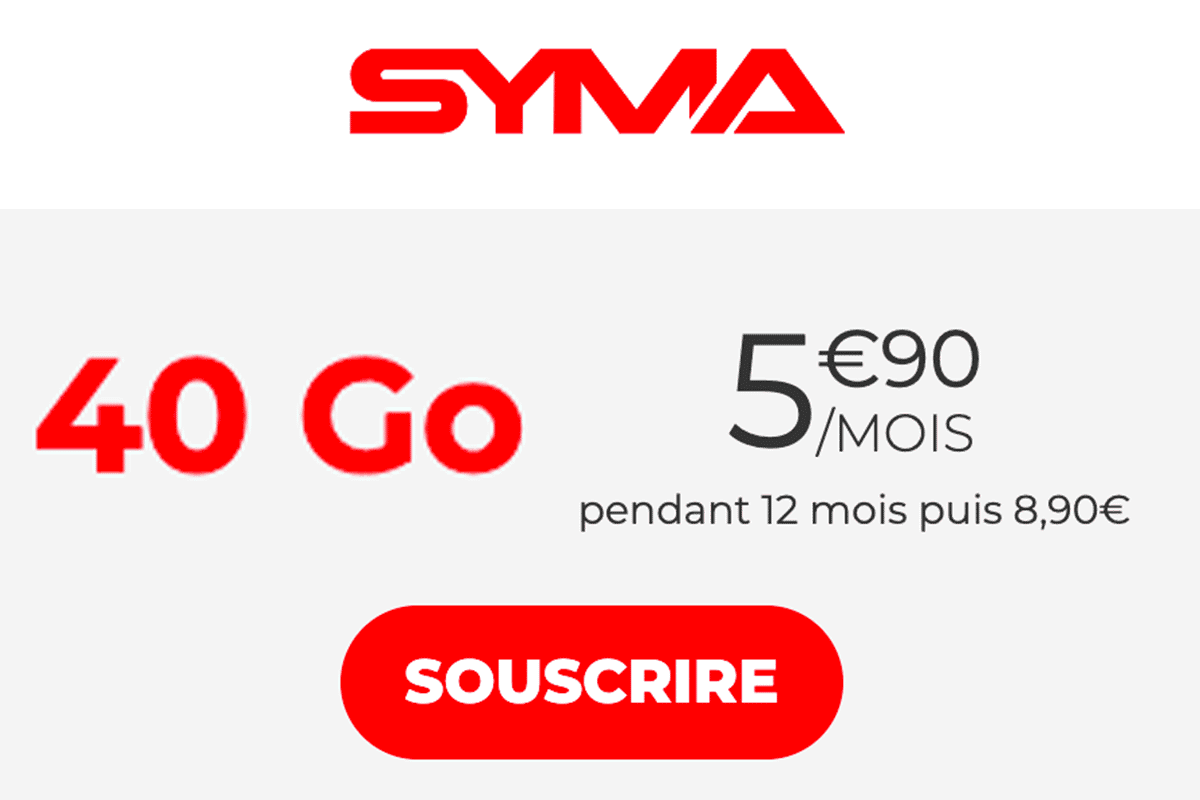 40 Go Syma forfait en promo