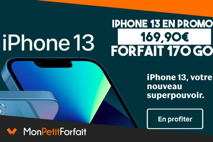 Le forfait mobile Sensation 170 Go accompagne l'iPhone 13 en promo