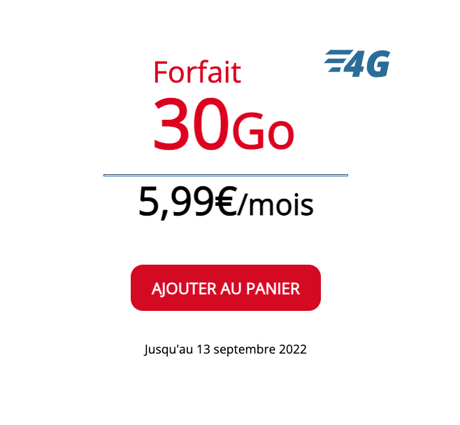 30 Go à 5,99€/mois chez Auchan Telecom