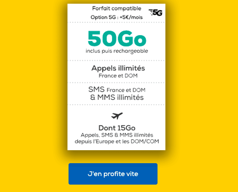 Le forfait 50 Go à 0€ de La Poste Mobile