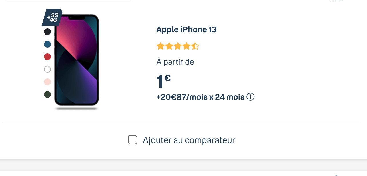 iPhone 13 Bouygues 1€