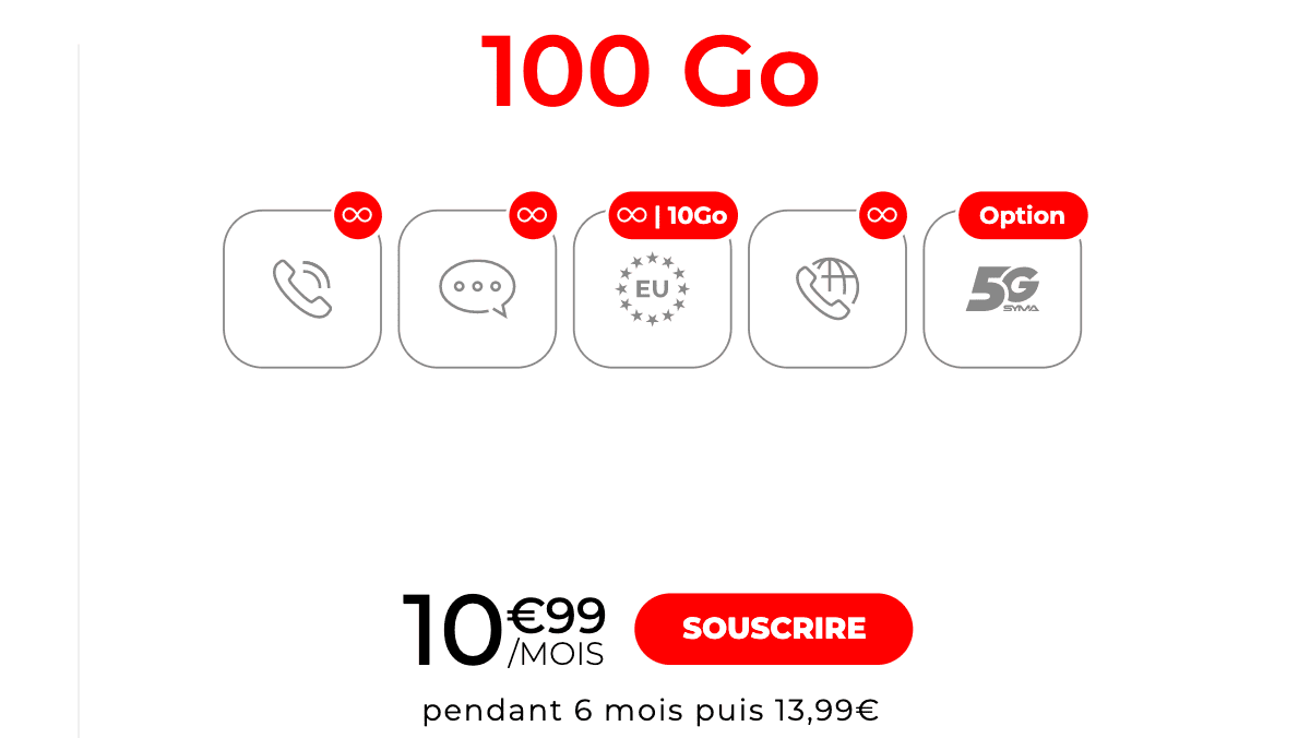 forfait 100 Go 5G