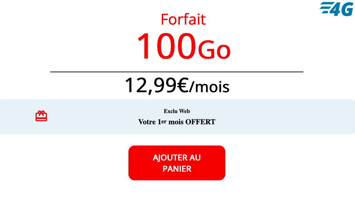 Le forfait 100 Go Auchan Telecom