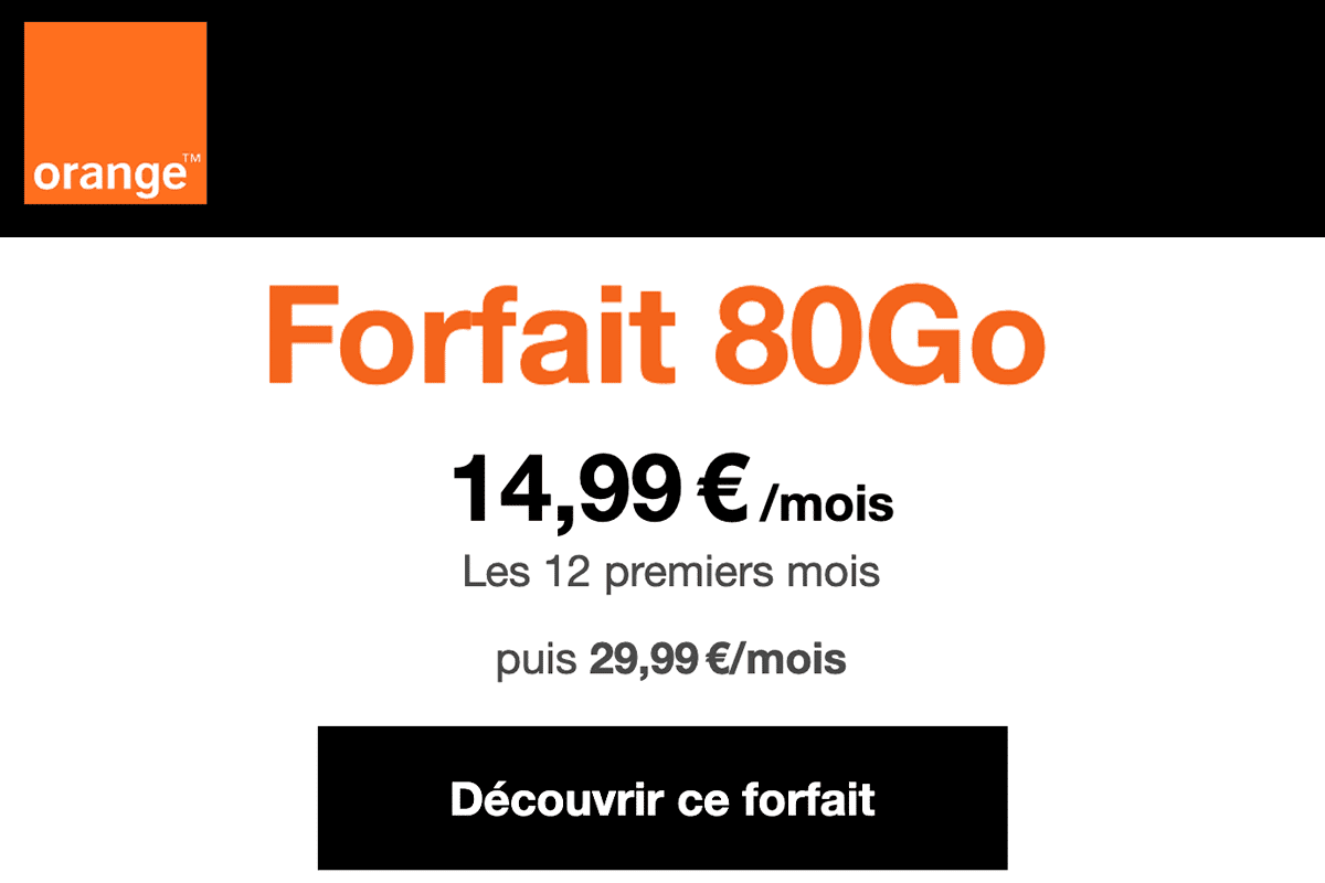 Forfait 80 Go Orange