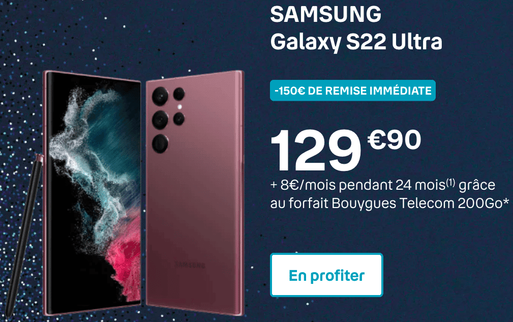 Promo téléphone Samsung Black Friday Bouygues